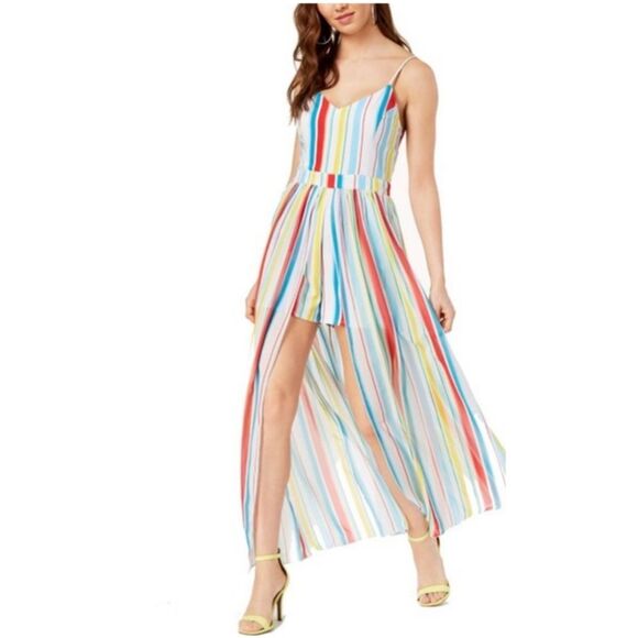 XOXO Striped Sleeveless Maxi Dress Medium NWT - Picture 1 of 8